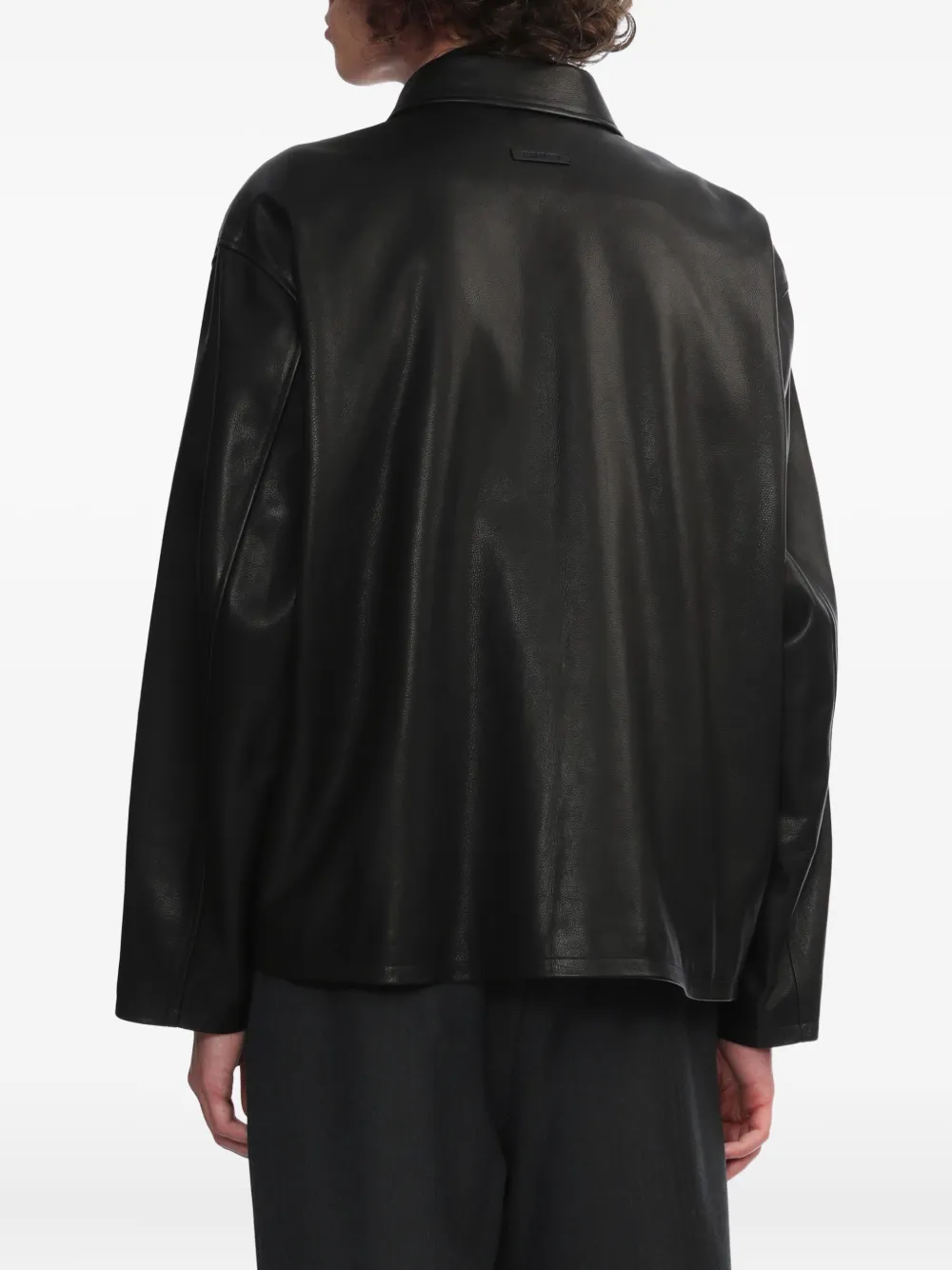 Fear Of God Rider leren jack met rits Zwart