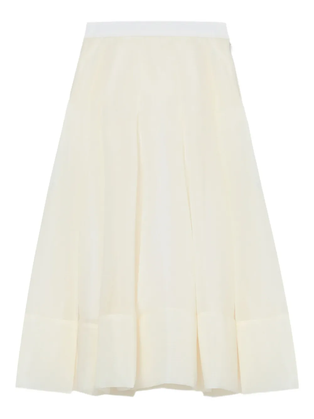 pleated panelled midi skirt