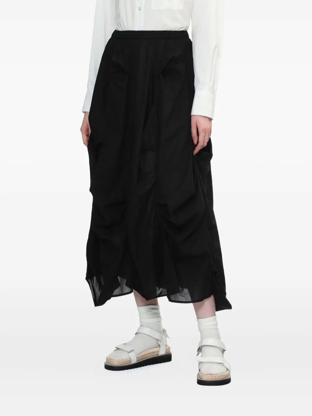 Enföld Gathered Draped Skirt In White