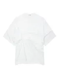 Enföld draped-details T-shirt - White
