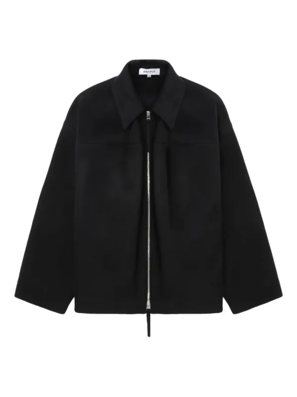 ENFOLD ＦＬＡＴ－ＣＯＬＬＡＲ　ＳＩＬＨＯＵＥＴＴＥ　ＣＯＡＴ ENFOLD Flat Collar Silhouette Coat