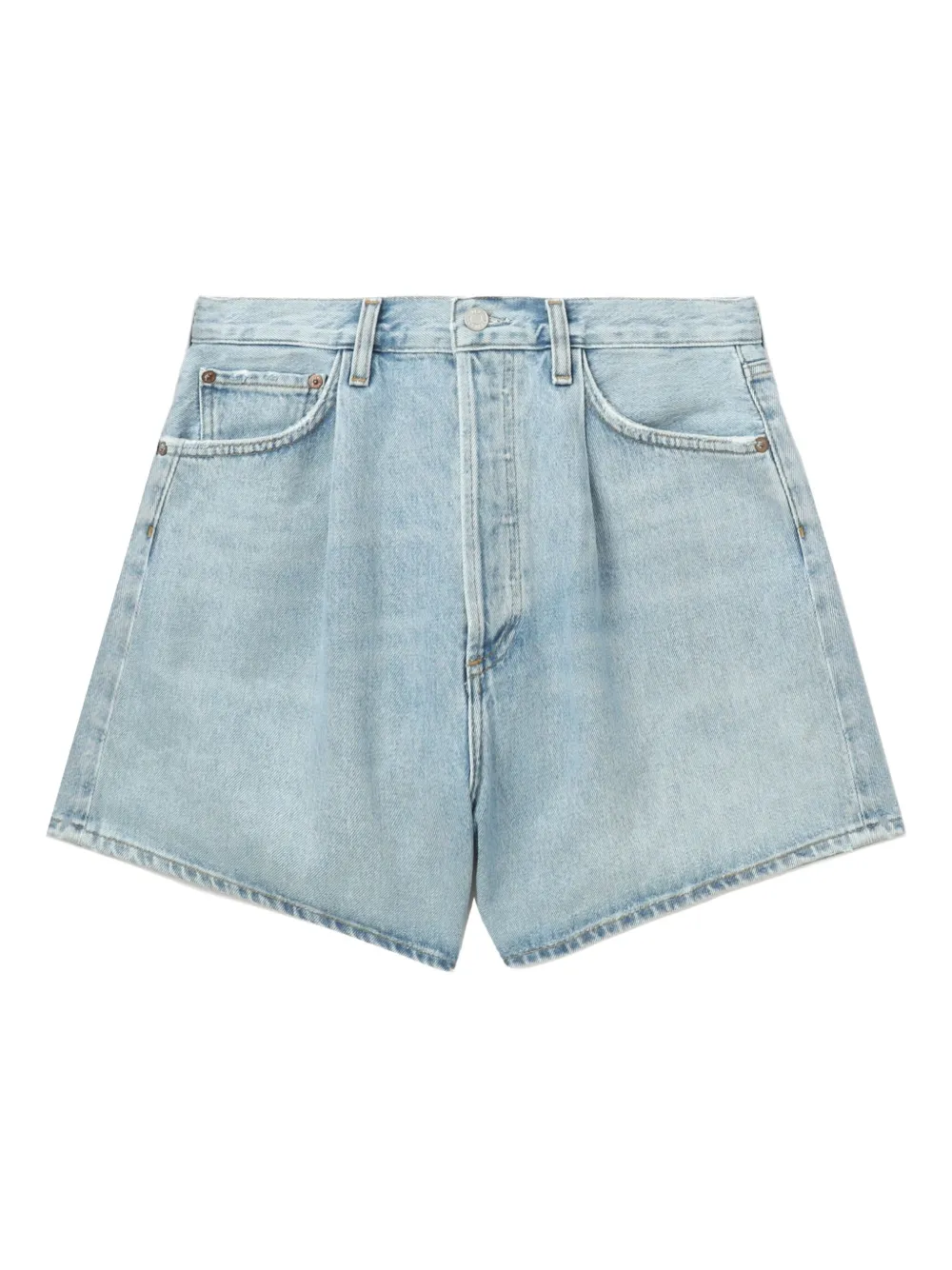 AGOLDE Denim shorts met plooien Blauw