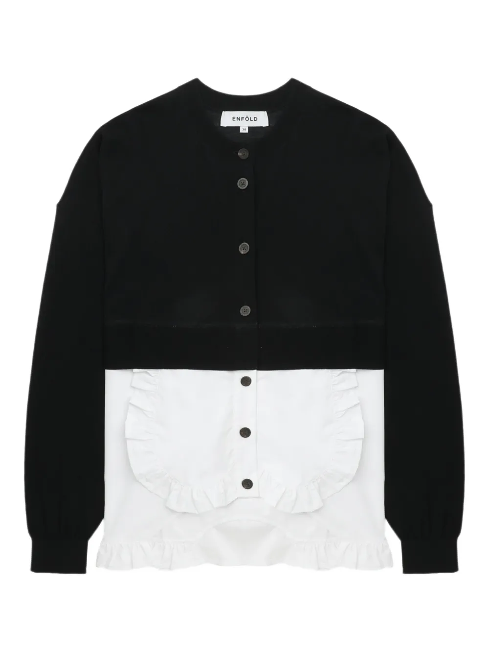 ruffled-detail cotton cardigan