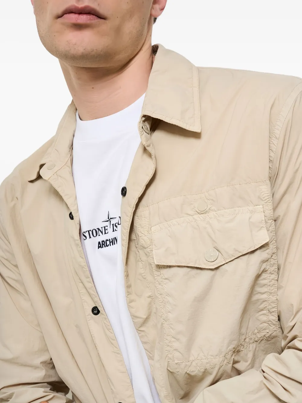 Stone Island pocket overshirt Beige