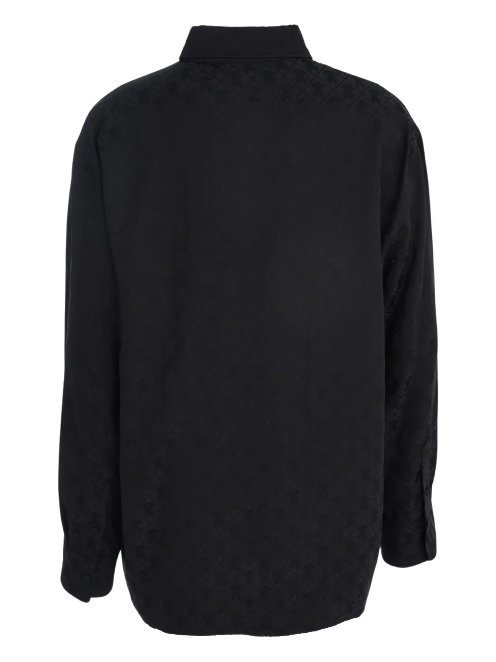 Roberto Cavalli Pattern-jacquard Shirt In Black