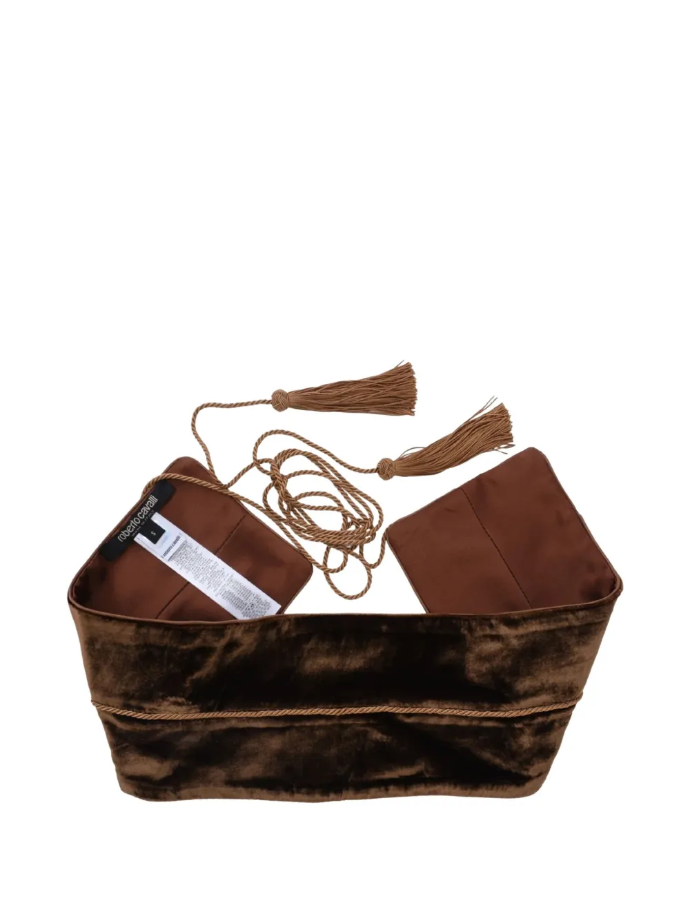 Roberto Cavalli tassel-detail velvet belt - 1660 BROWN