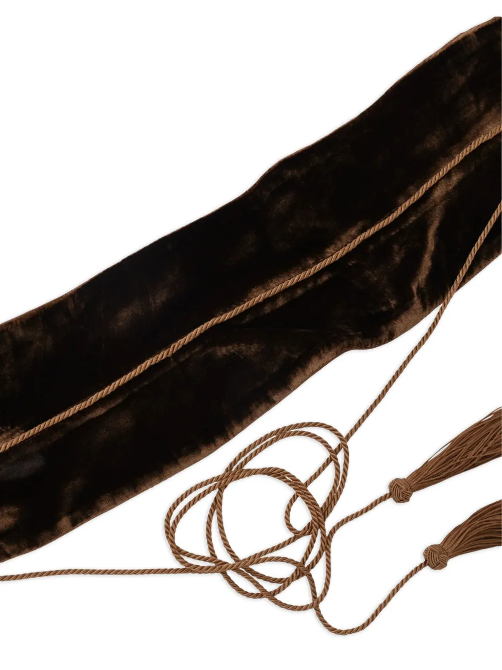 Roberto Cavalli Fluwelen riem met kwastje 1660 BROWN