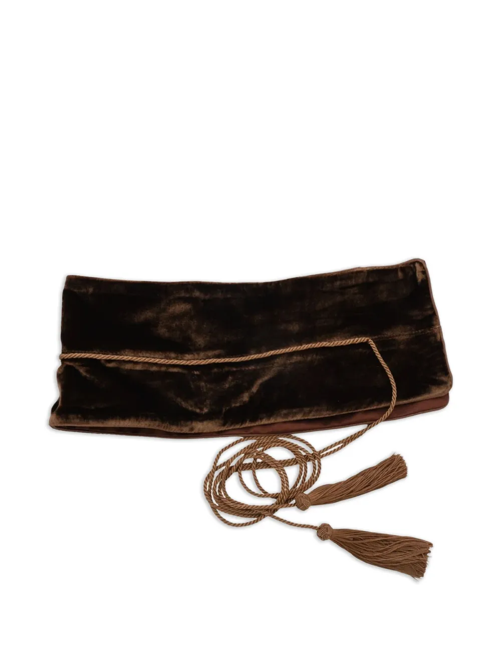 Roberto Cavalli Fluwelen riem met kwastje 1660 BROWN