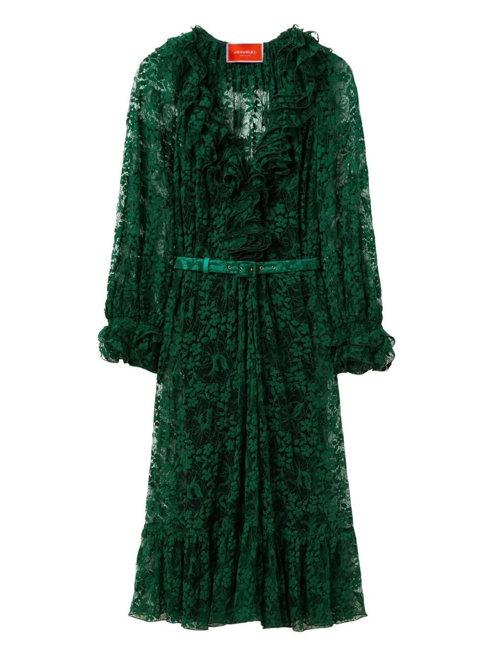La DoubleJ vestido midi con detalles de encaje | verde | Image 1