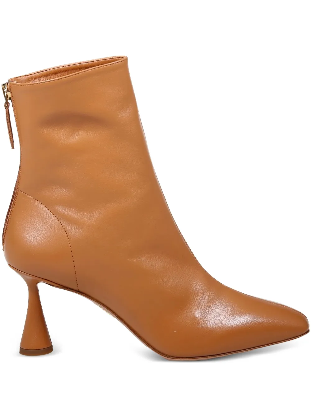 Aquazzura 70mm Amore leather zip-fastening boots Brown