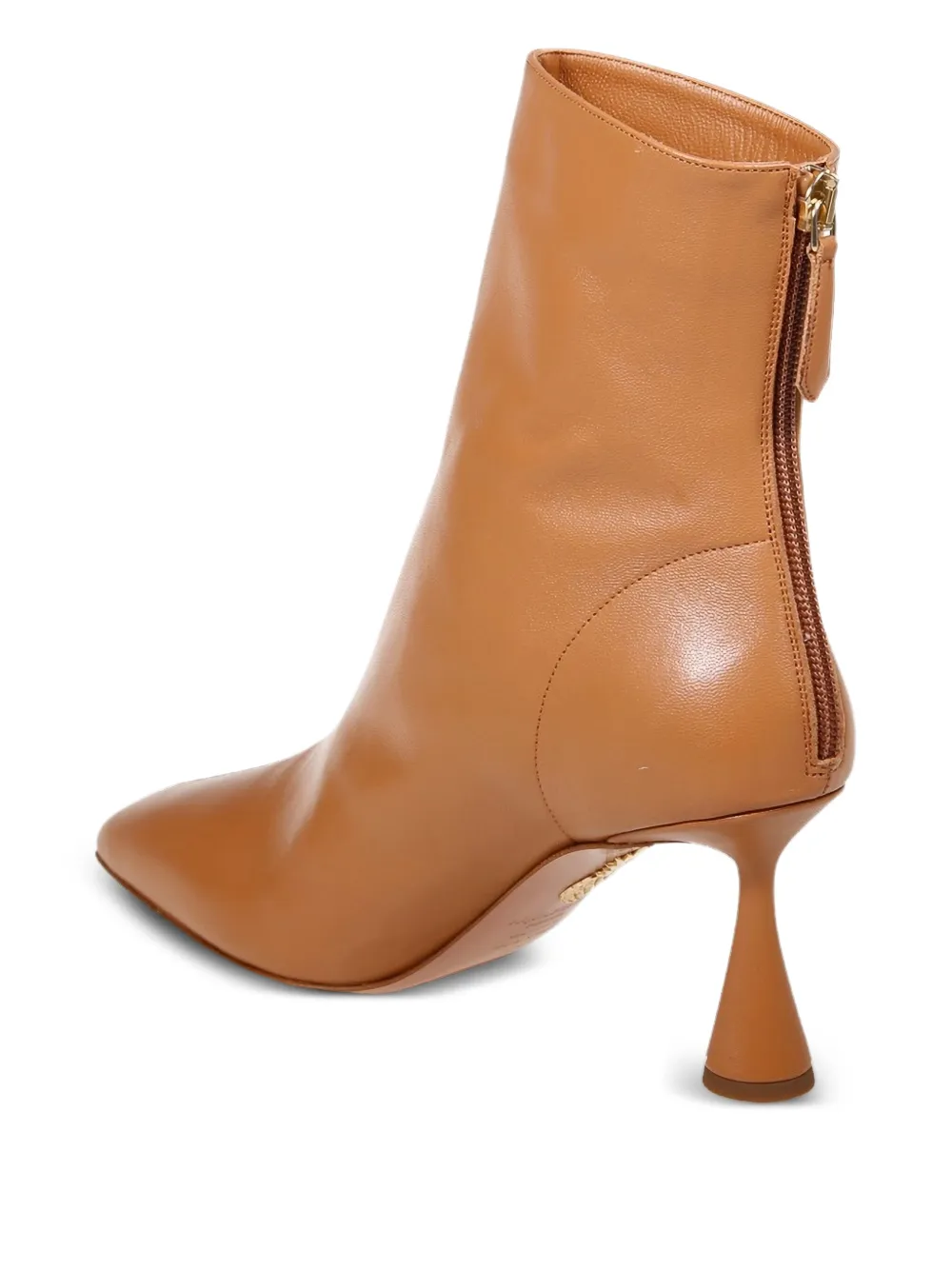 Aquazzura 70mm Amore leather zip-fastening boots Brown