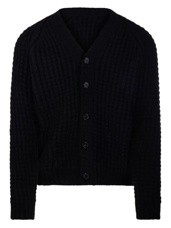 Roberto Collina waffle-knit Button Cardigan Black FARFETCH JO