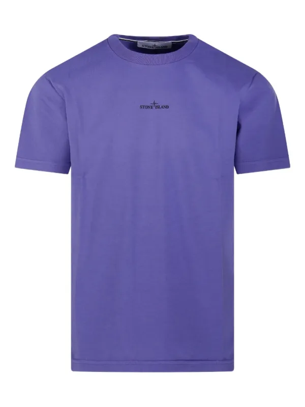 Stone Island compass-logo short-sleeve T-shirt Purple Farfetch