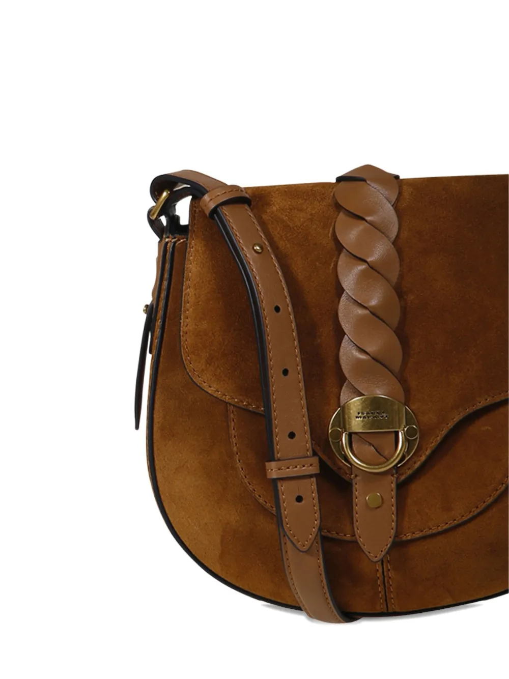 ISABEL MARANT Altay braided-suede satchel Bruin