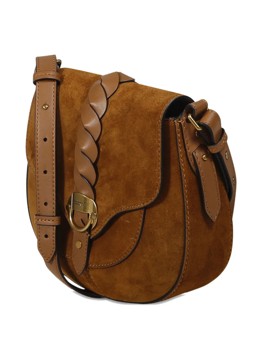 ISABEL MARANT Altay braided-suede satchel Bruin