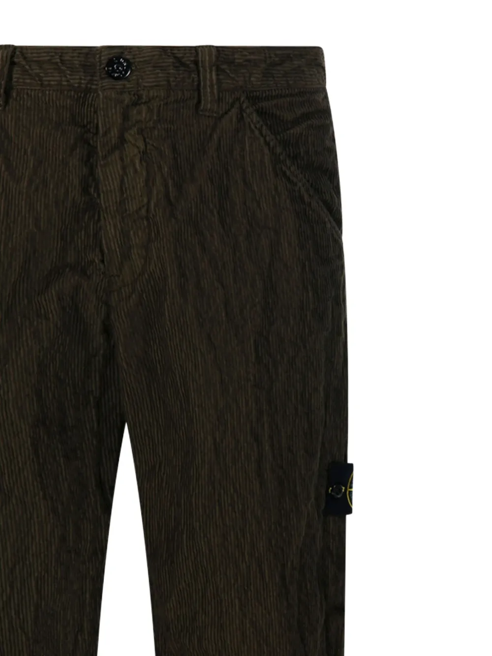 Stone Island Ribfluwelen broek met opgestikte zak Groen