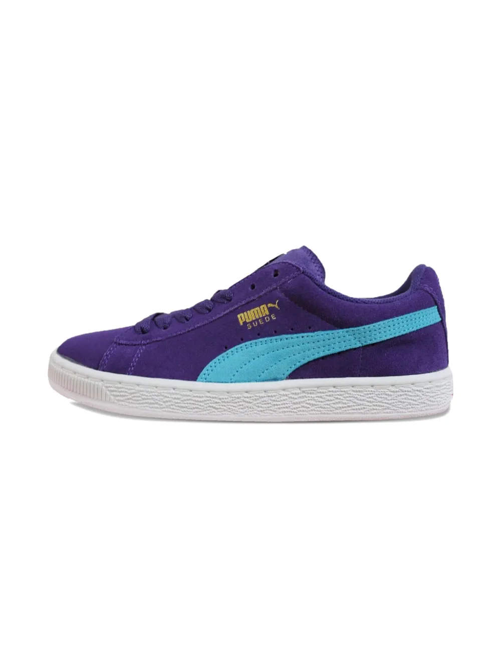 Puma Kids Suede "Heliotrope Blue Atoll" trainers Purple