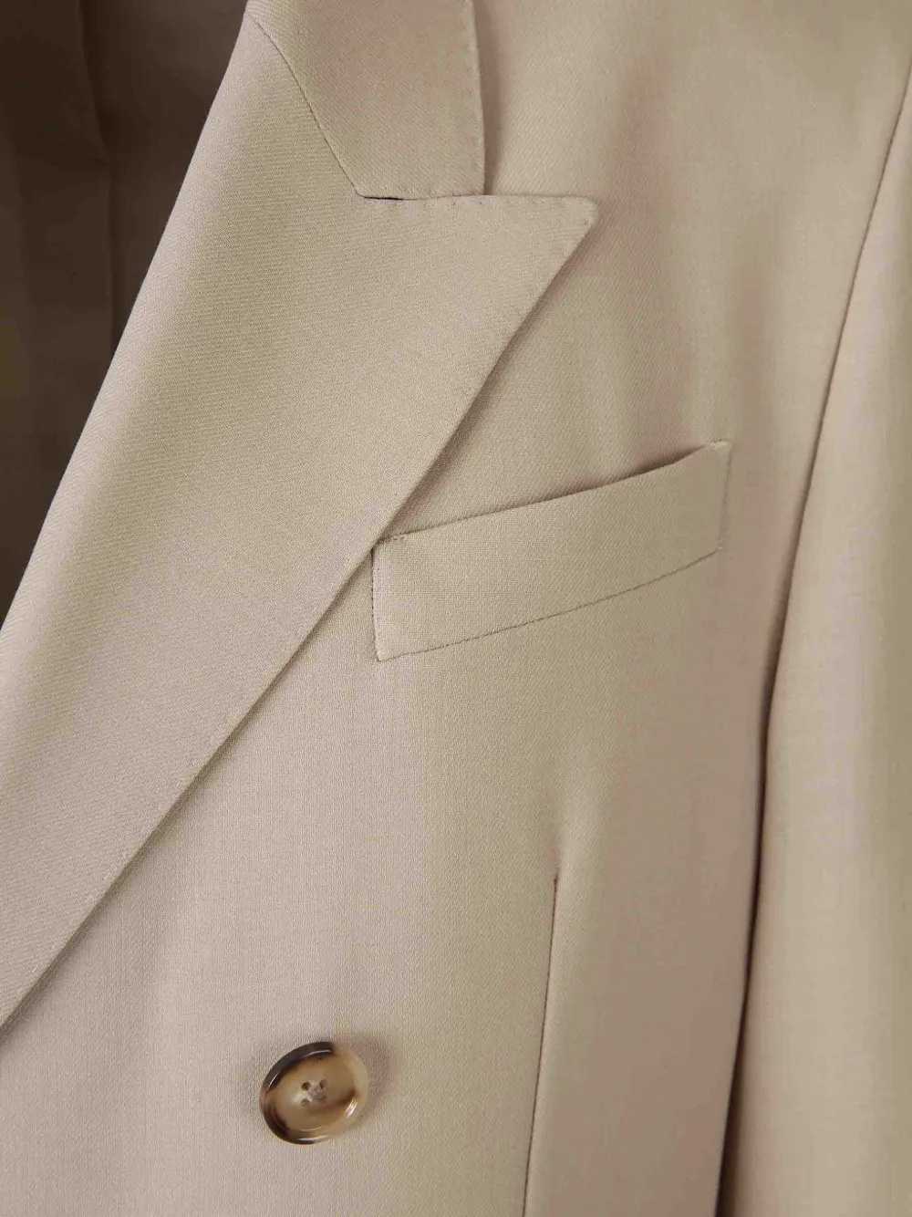 AMI Paris double-breasted wool blazer Beige
