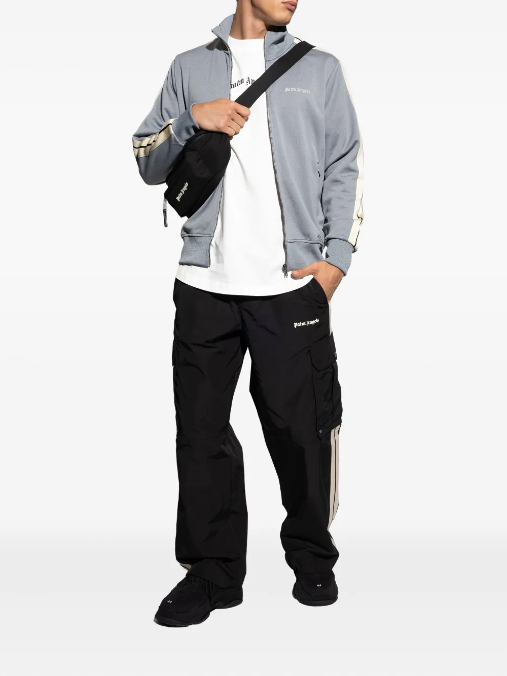 Palm Angels Trainingsjack met gestreept detail - Grijs