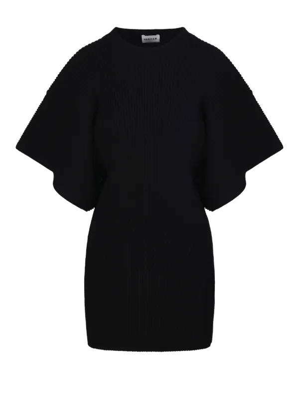 P.A.R.O.S.H. Ribbed flared-sleeve Mini Dress | Black | FARFETCH