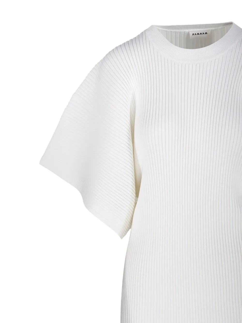 P.A.R.O.S.H. Geribbelde mini-jurk met flared mouwen Wit