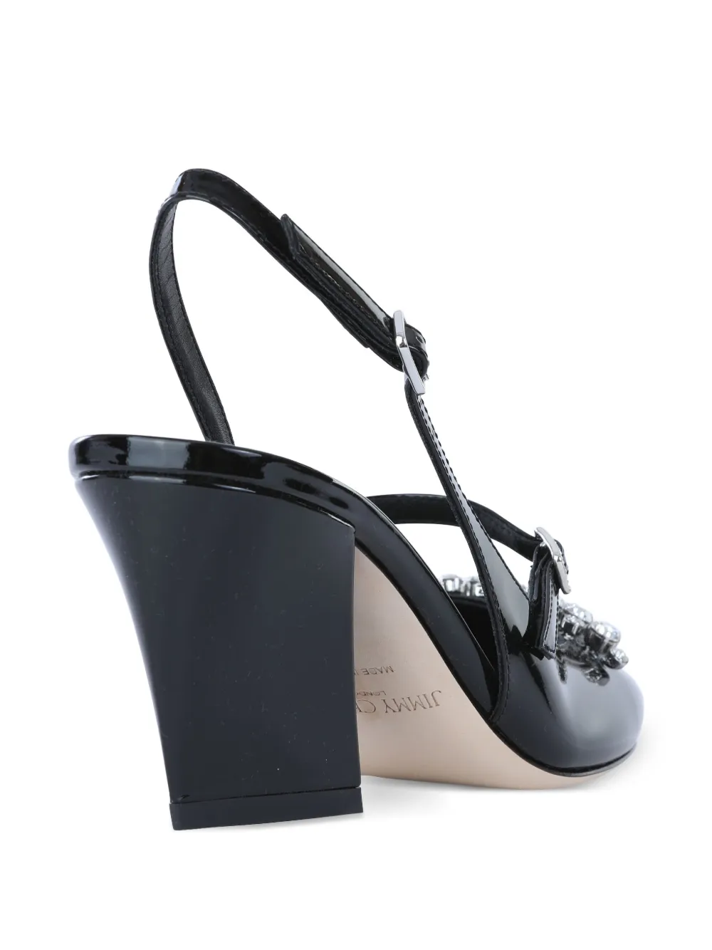 Jimmy Choo 85mm Belinda crystal-embellished slingback pumps Black