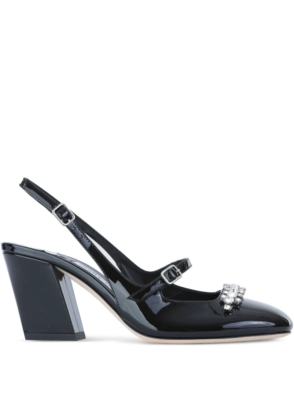 Jimmy Choo 85mm Belinda crystal-embellished slingback pumps Black