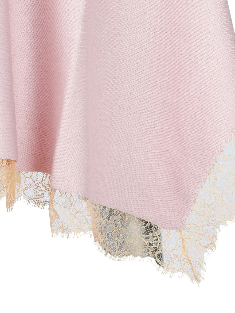 Alexander McQueen lace-trimmed sleeveless midi dress Roze