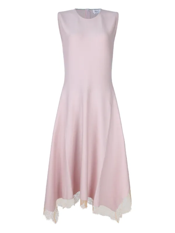 Alexander McQueen lace-trimmed Sleeveless Midi Dress | Pink | FARFETCH