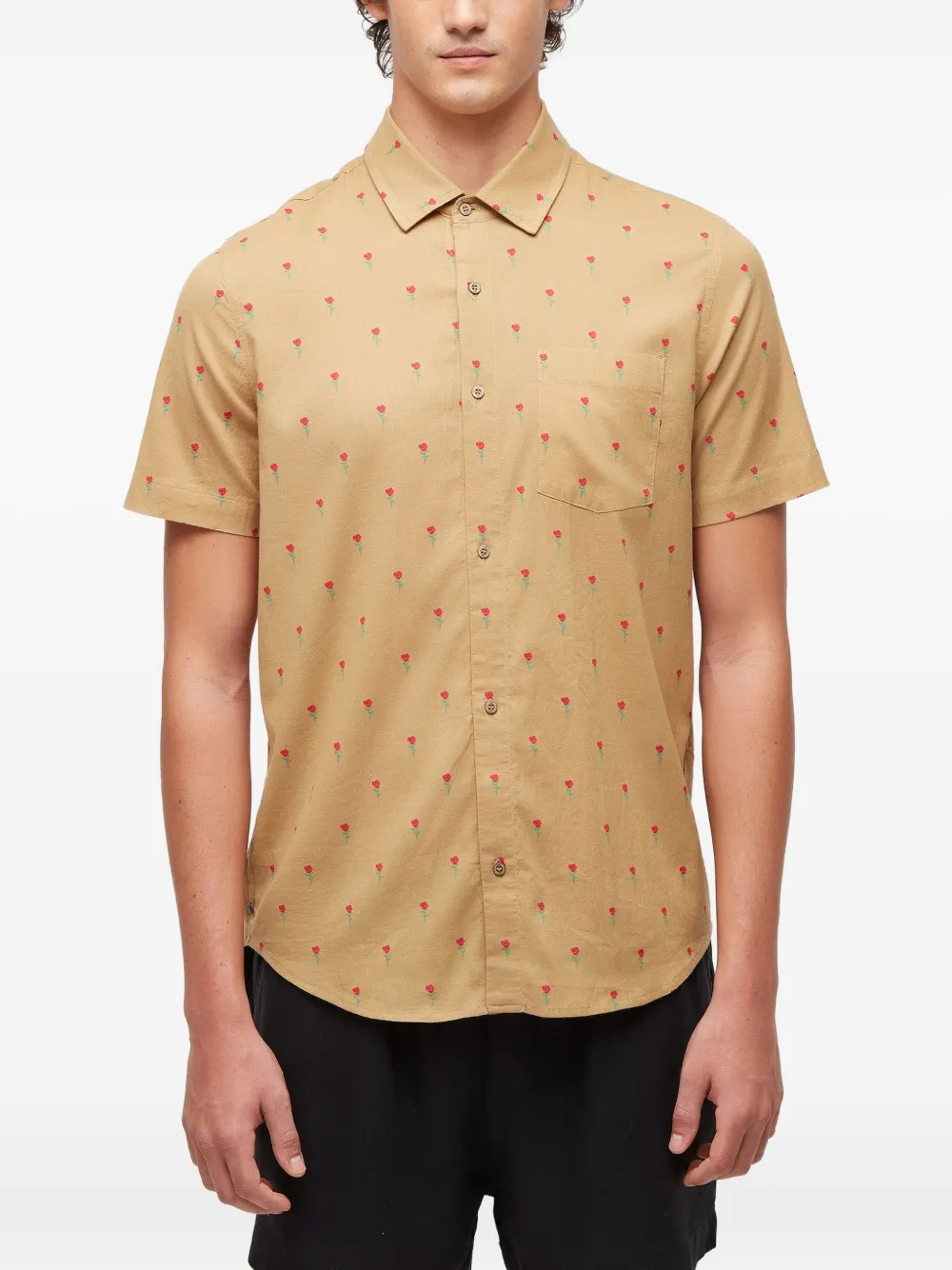 Osklen Rose-print Short-sleeve Shirt In Neutral
