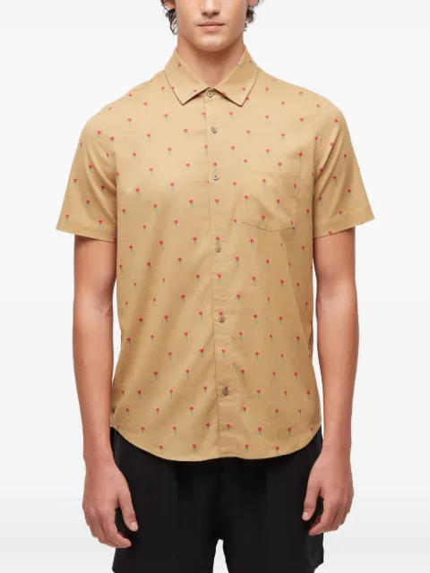 Osklen camisa con rosas estampadas