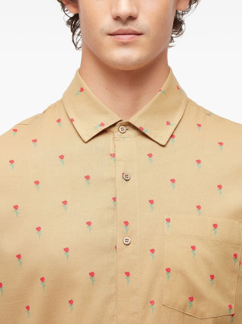 Osklen Rose-print Short-sleeve Shirt In Neutral