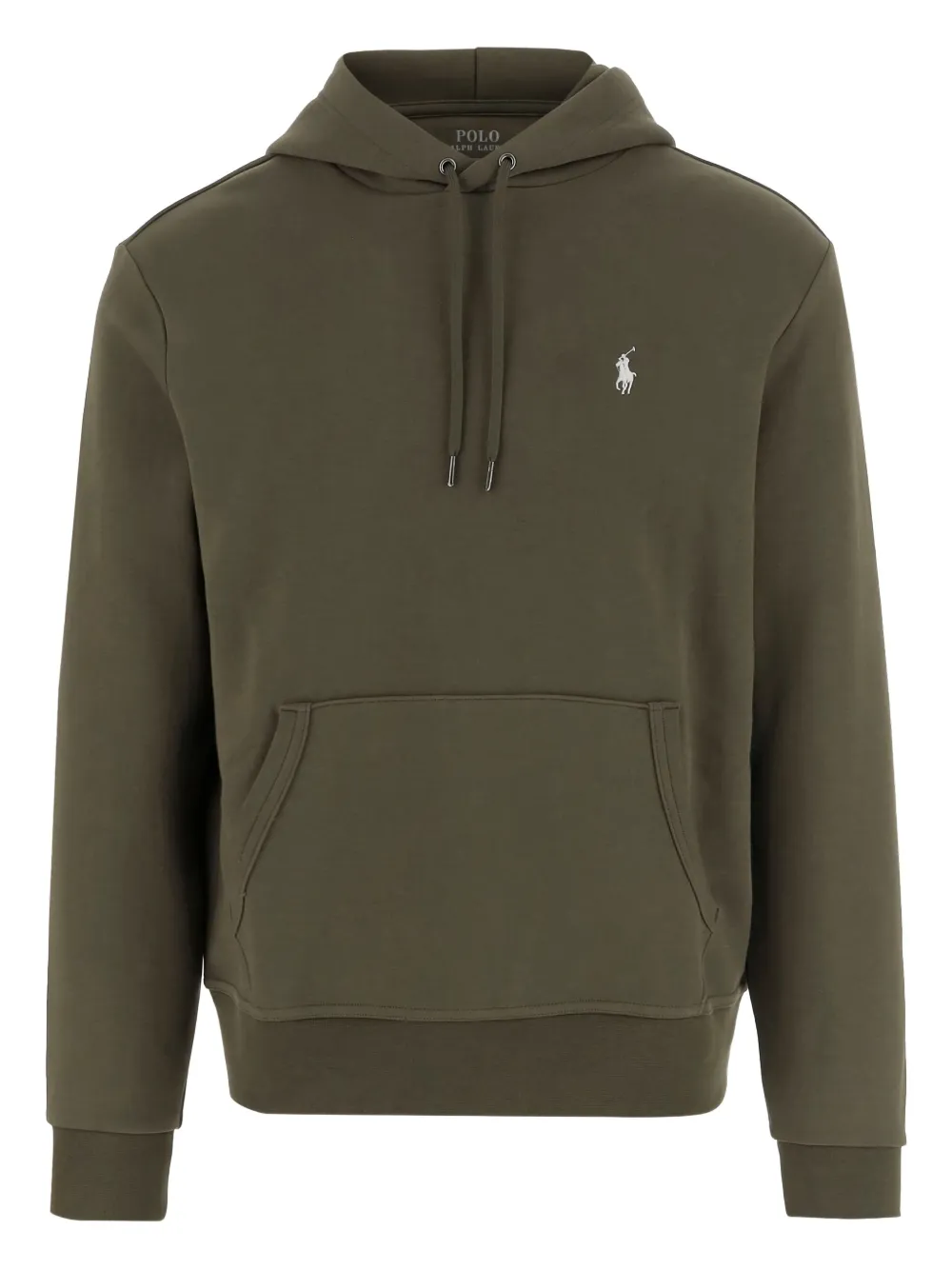 logo-embroidered drawstring hoodie