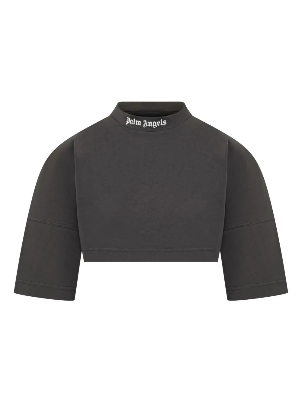 Palm Angels Curved Mini T-shirt In Black