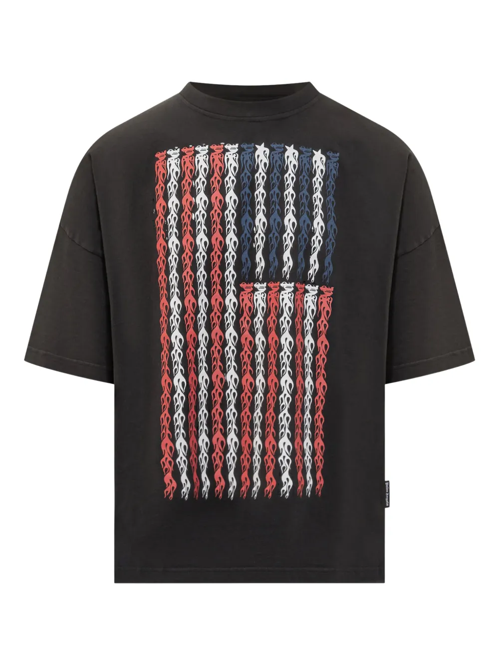 Palm Angels T-shirt met vlammenprint 1084|BLACK MULTICOLOR