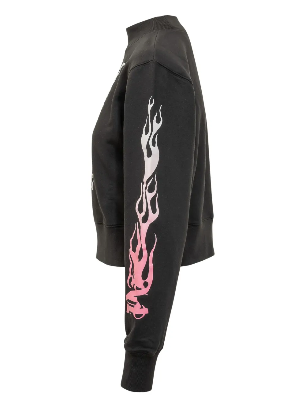 Palm Angels flame-print long-sleeve sweatshirt Zwart