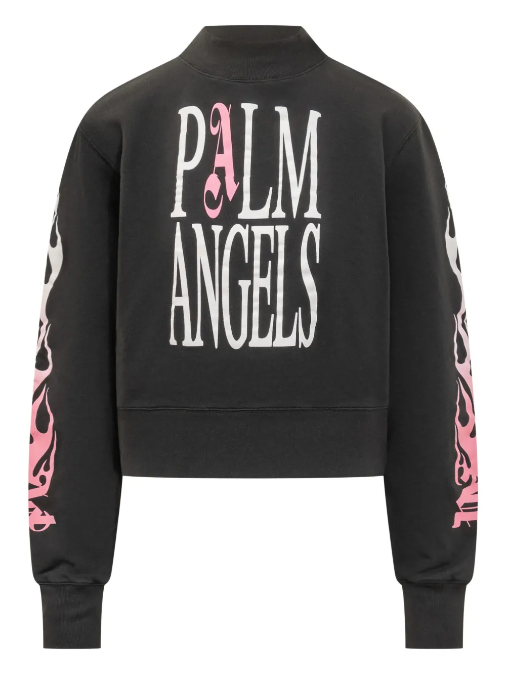 Palm Angels flame-print long-sleeve sweatshirt Zwart