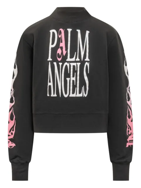 Palm Angels flame-print long-sleeve sweatshirt