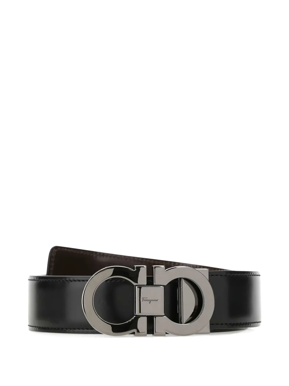Ferragamo Omkeerbare leren riem Zwart