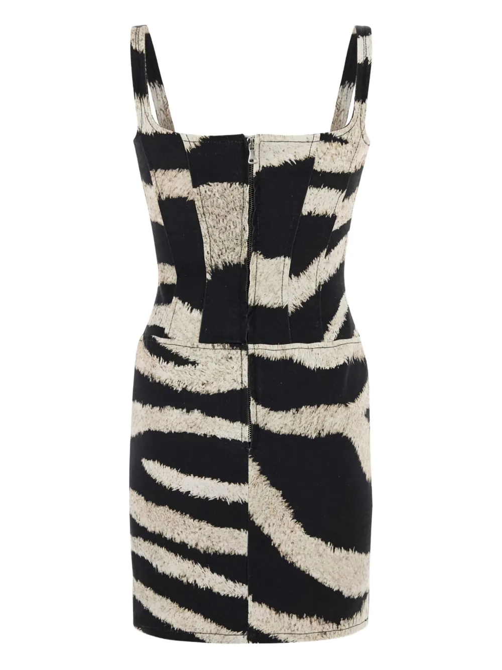 Giuseppe Di Morabito zebra-print corset mini dress Zwart