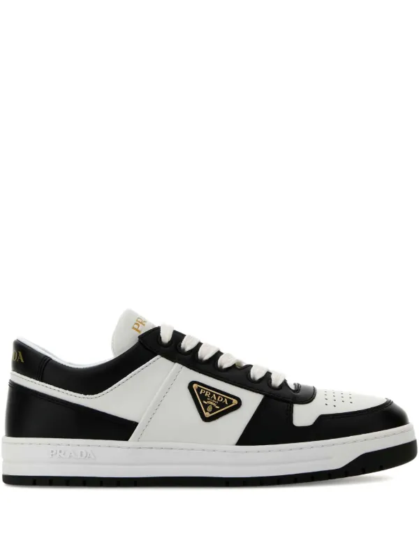 Prada Downtown Leather Sneakers in Black