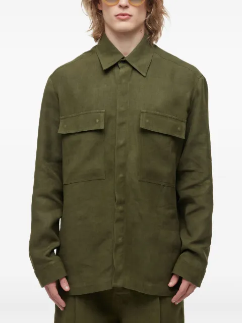 Osklen double-pocket linen overshirt