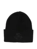 Fiorucci angel-embroidery beanie hat - Black