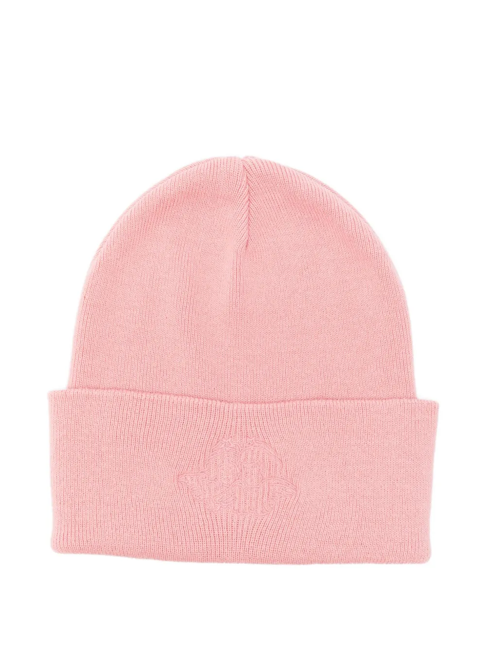Fiorucci Embroidered Cotton Beanie Hat In Pink
