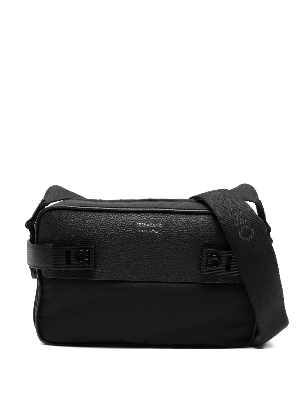 Ferragamo Gancini-buckles messenger bag Zwart