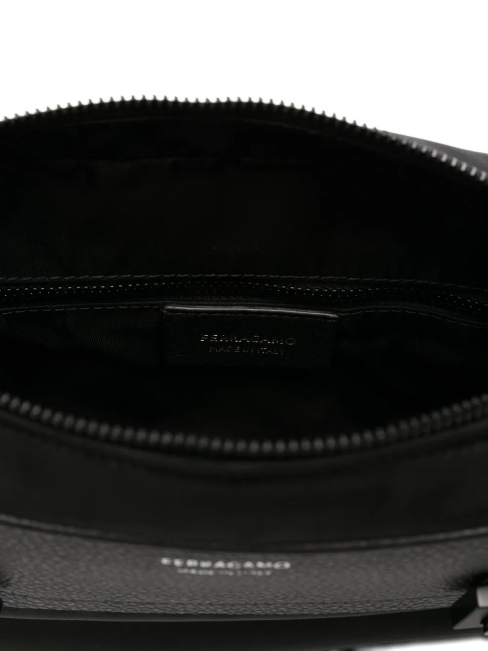 Ferragamo Gancini-buckles messenger bag Zwart