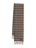 GANNI checked wool scarf - Brown