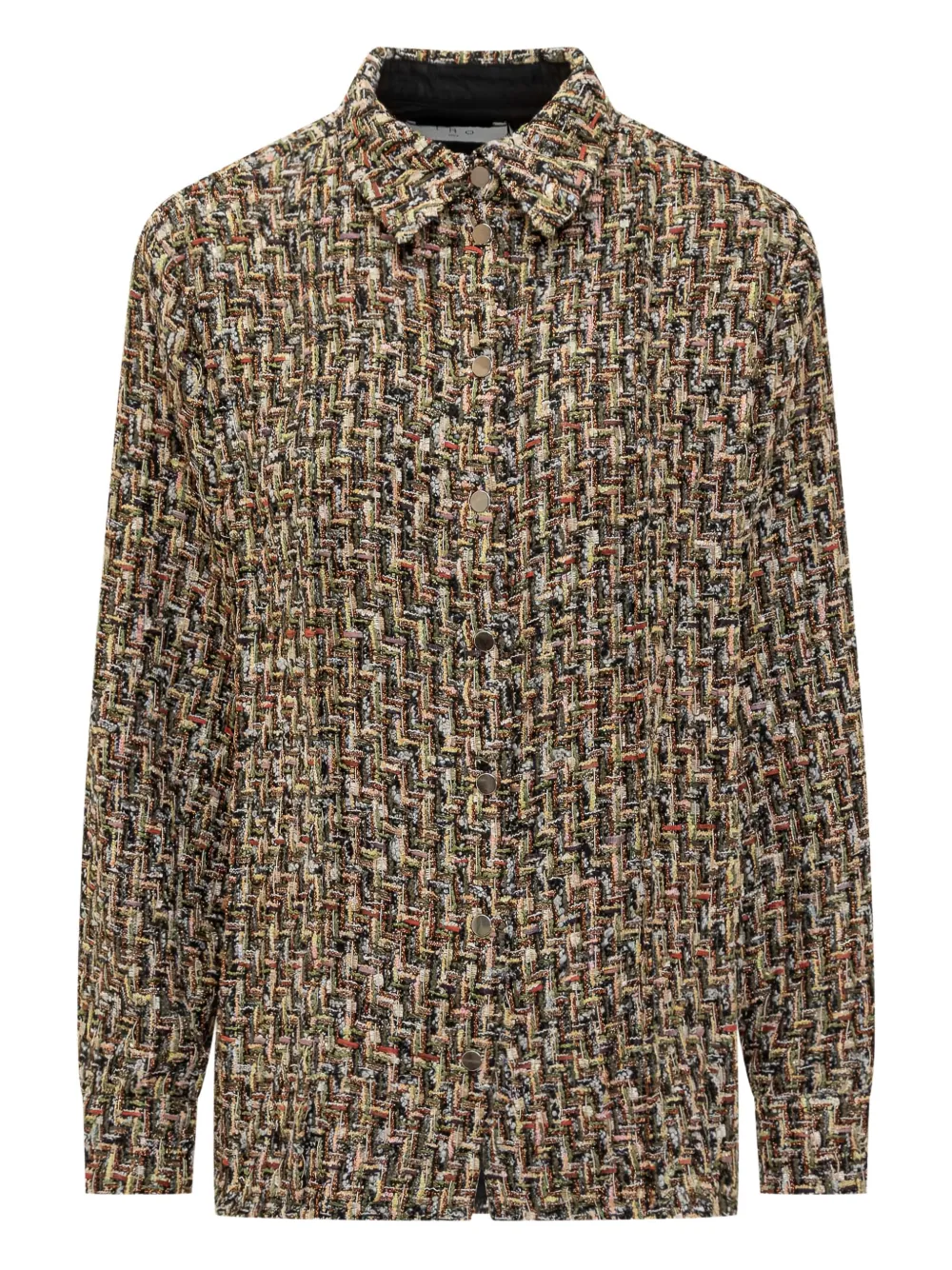 IRO tweed-effect woven shirt Bruin