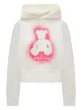 Palm Angels spray bear hoody - White