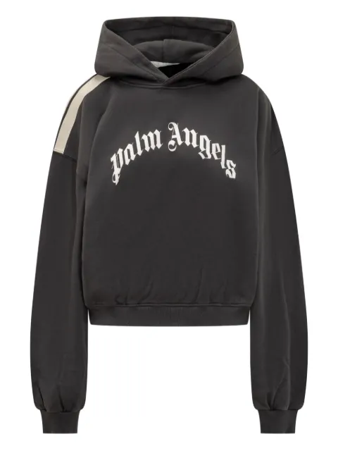 Palm Angels stripe-detail logo-print hoodie